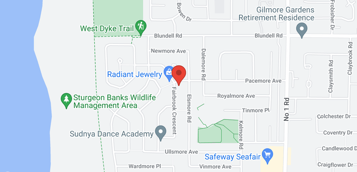 map of 3460 PACEMORE AVENUE